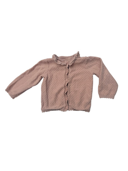 H&M Pink Pointelle Knit Cardigan 9-12M