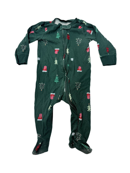 Carter's Christmas Print Footed Sleeper 9M