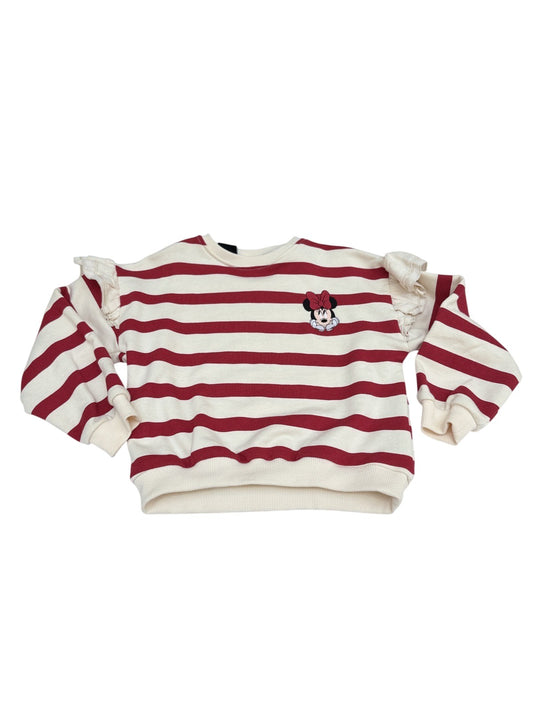 Zara Disney Minnie Mouse Striped Sweatshirt 5-6Y