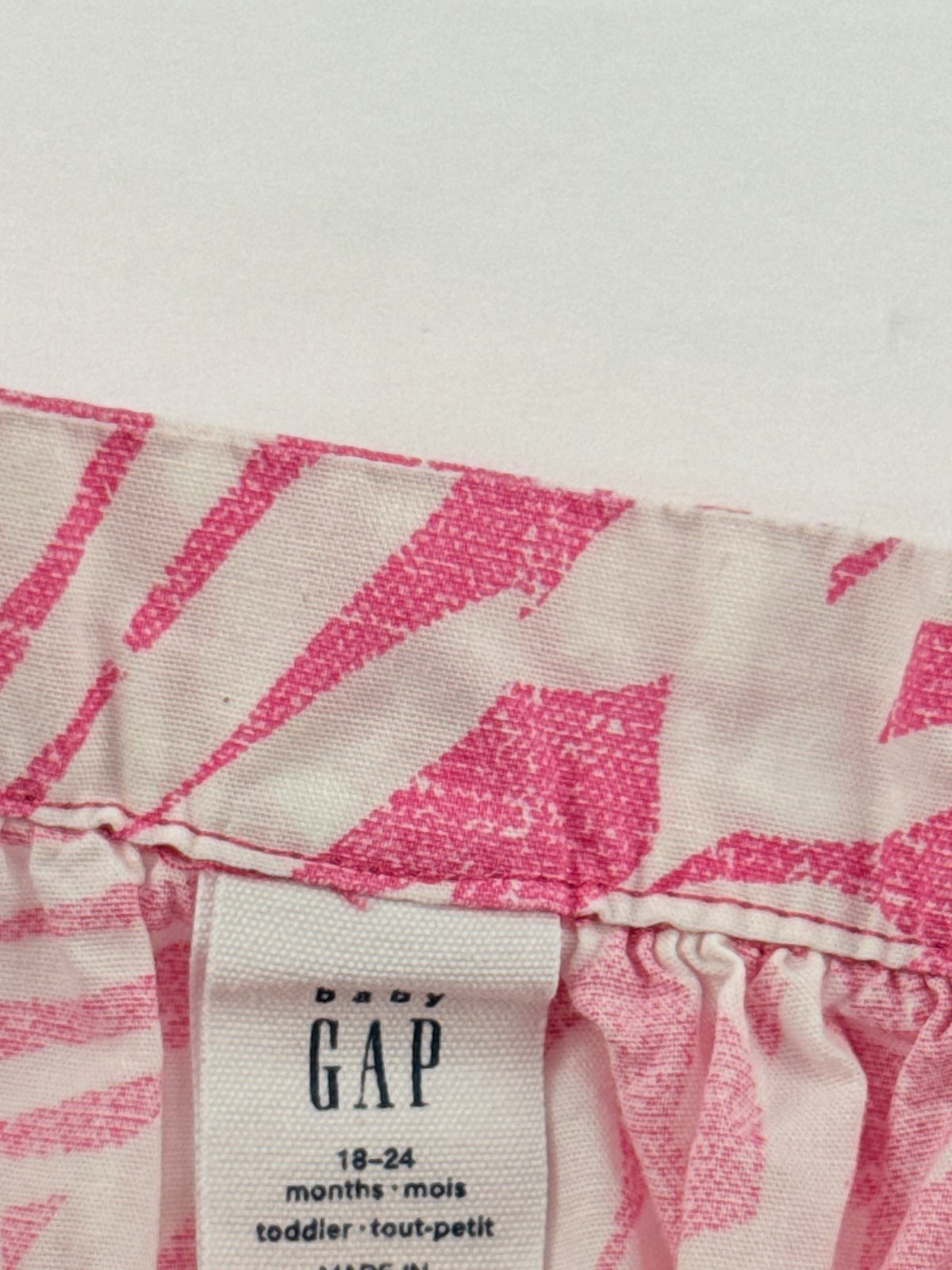 baby Gap Pink Palm Print Romper 18-24M