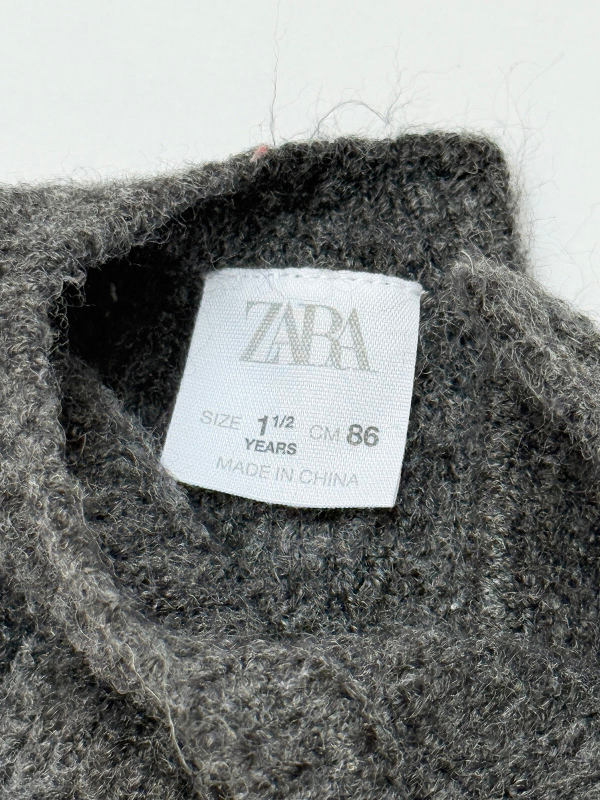 Zara Gray Knit Sweater Dress 1/2Y