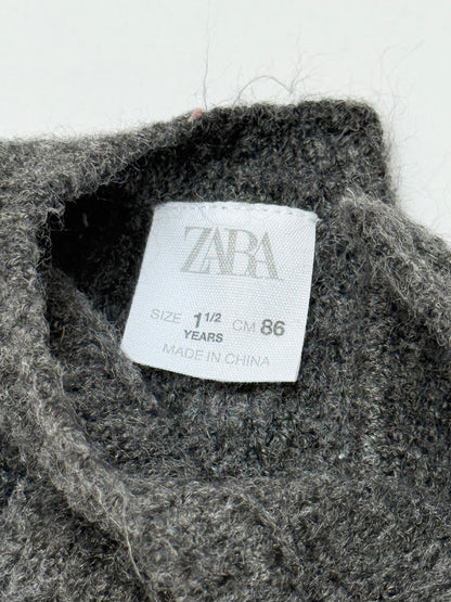 Zara Gray Knit Sweater Dress 1/2Y