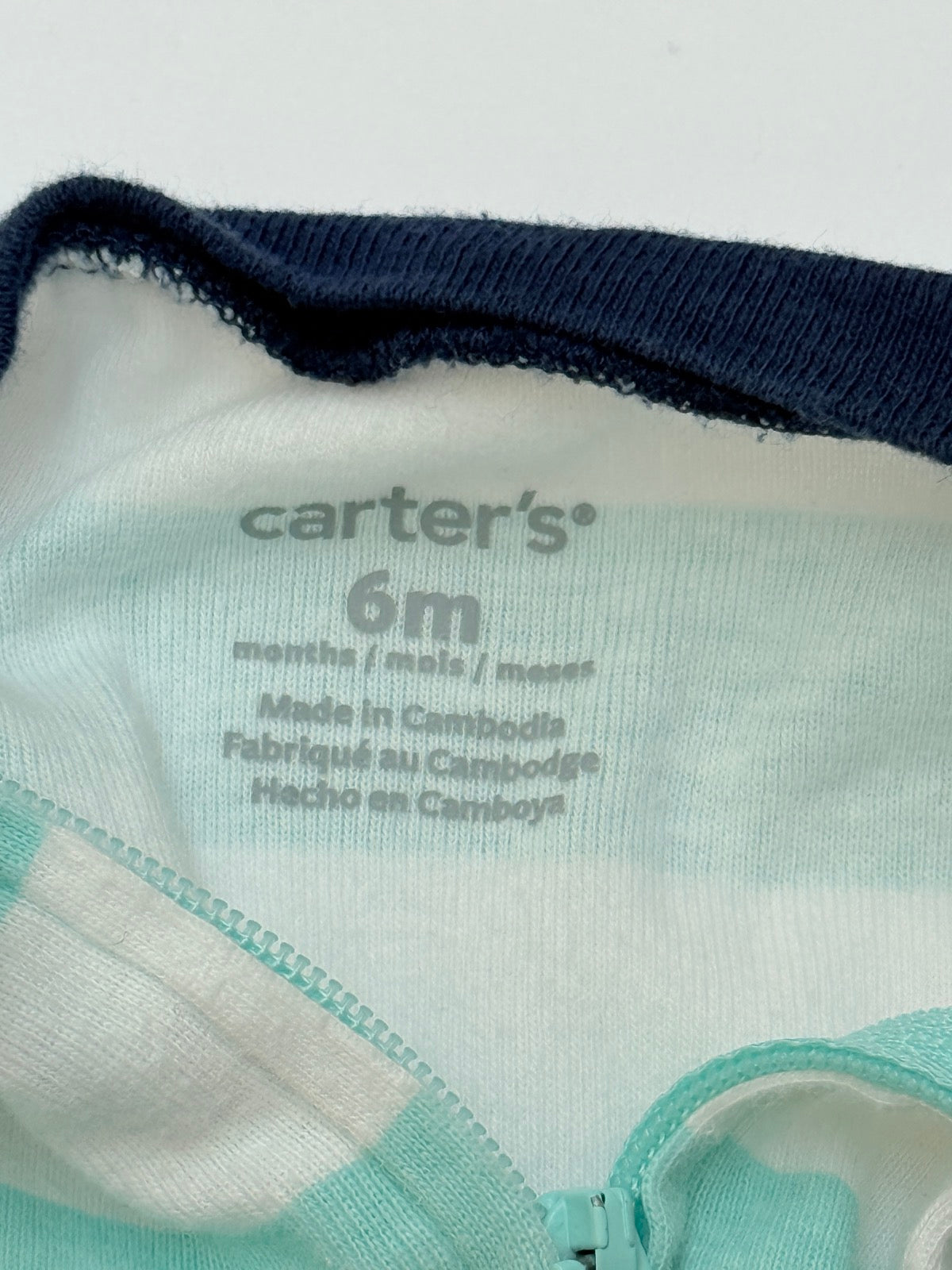 Carter's Striped Zip Footed Sleeper 6M