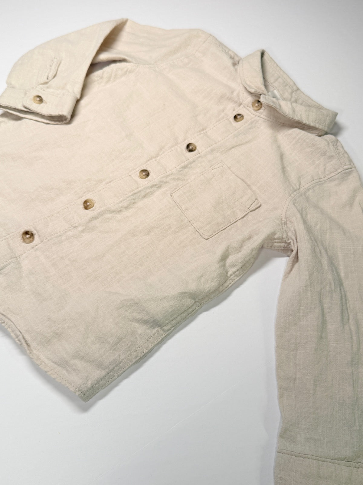 H&M Beige Linen Shirt Jacket 18M