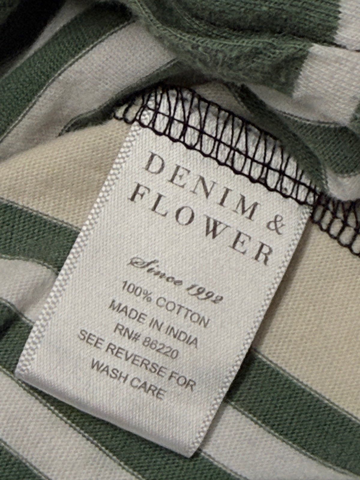 T-Shirt Denim & Flower Striped Size 9-10