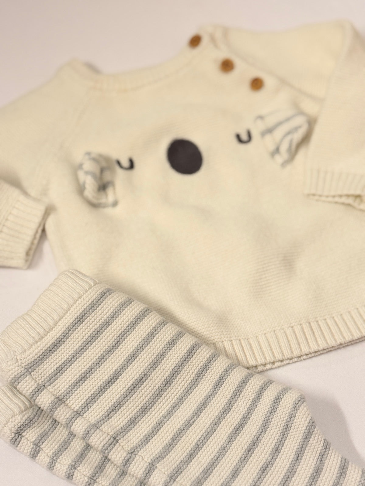 Fred & Flo Koala Knit Sweater Set 3-6M