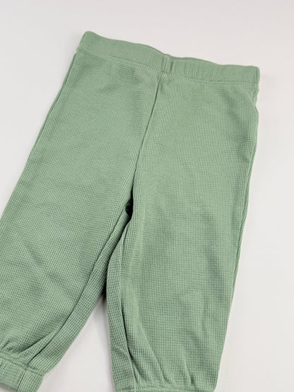 Joe Fresh Green Waffle Knit Joggers 6-12M