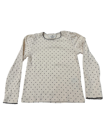 H&M Polka Dot Ribbed Long Sleeve Top Size 6-8Y