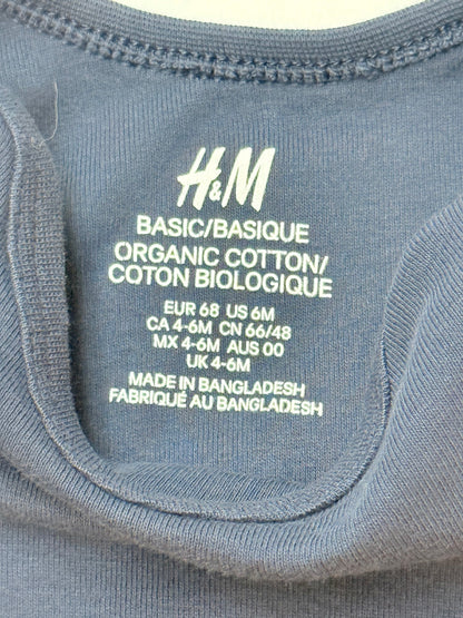H&M Navy Cotton Bodysuit 4-6M