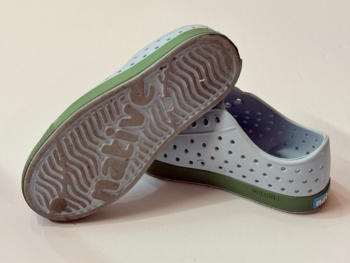 Native Jefferson Light Blue Green Kids Shoes C12