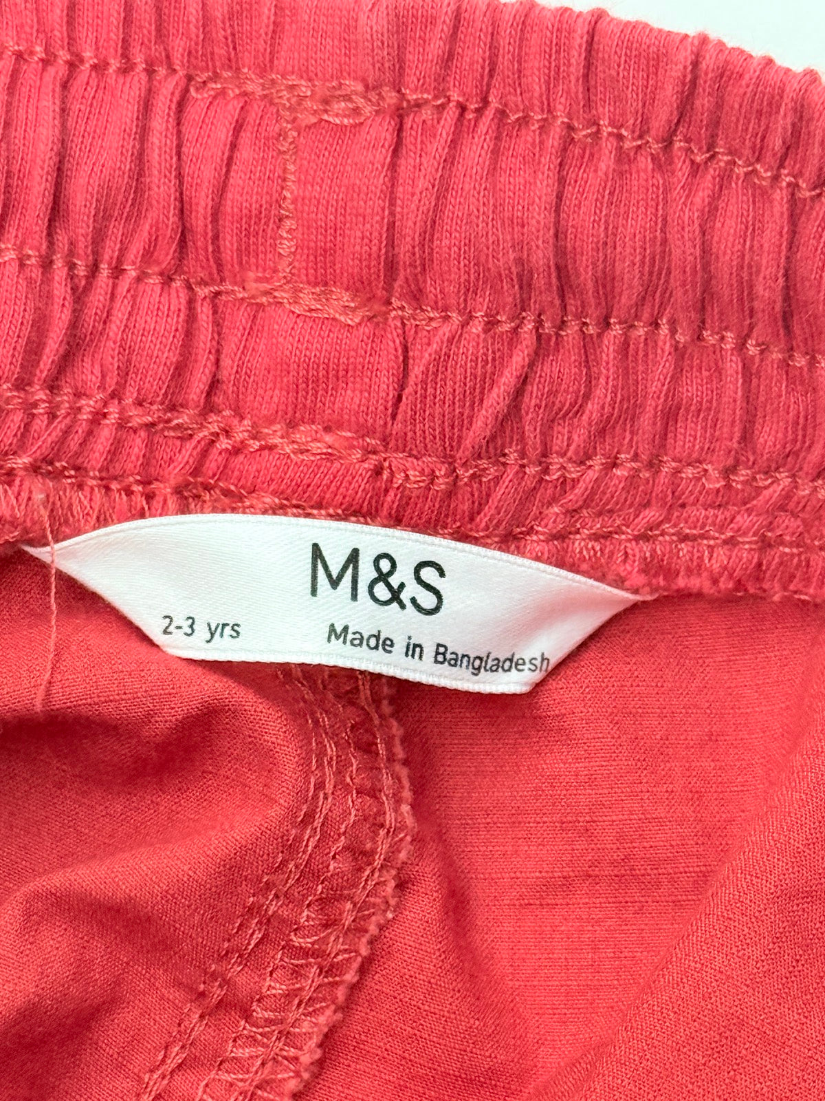 M&S Red Drawstring Shorts Size 2-3T