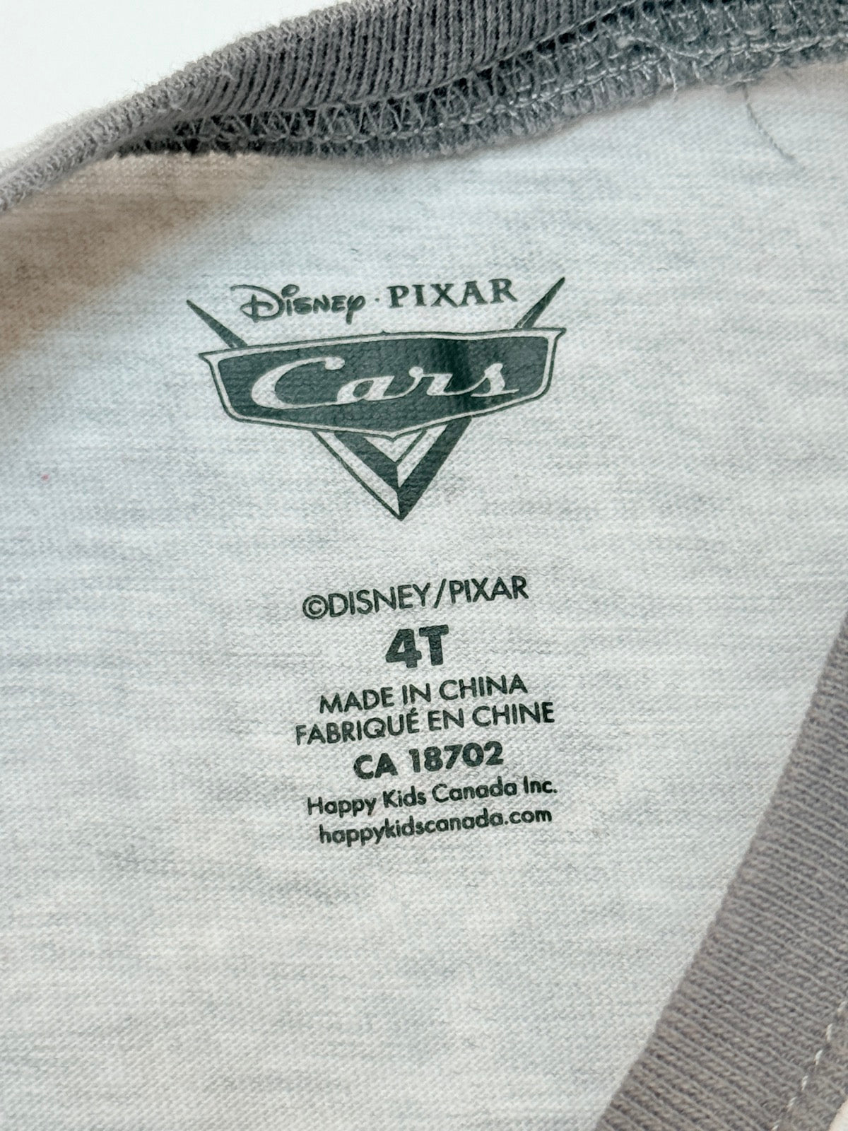 Disney Pixar Cars Lightning McQueen Raglan 4T