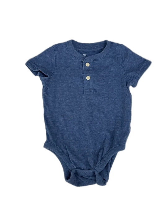 Baby Gap Blue Henley Bodysuit 12-18m
