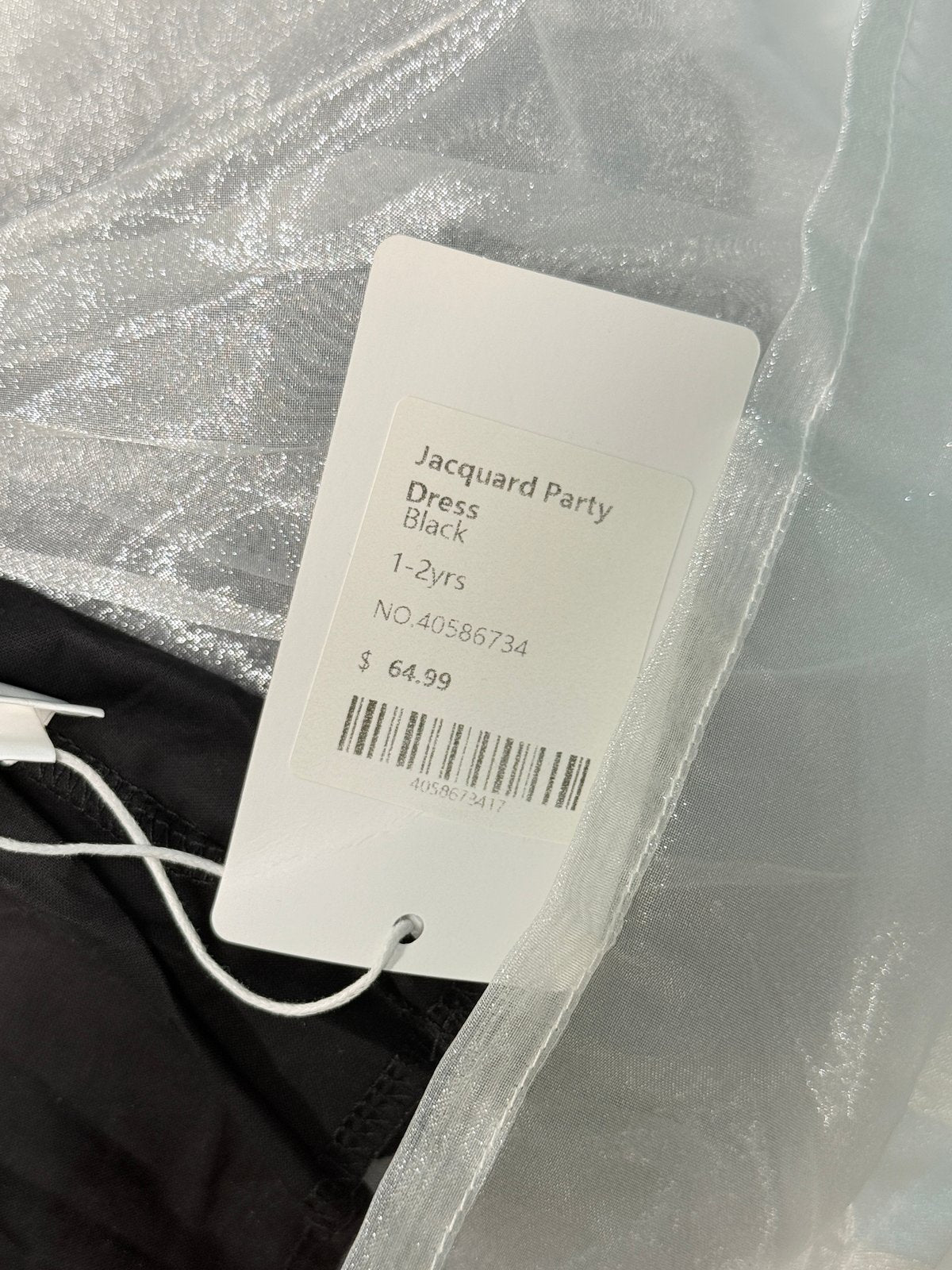 NWT - Jacquard Party Dress Black 1-2Y
