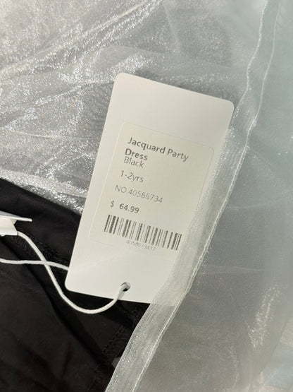 NWT - Jacquard Party Dress Black 1-2Y