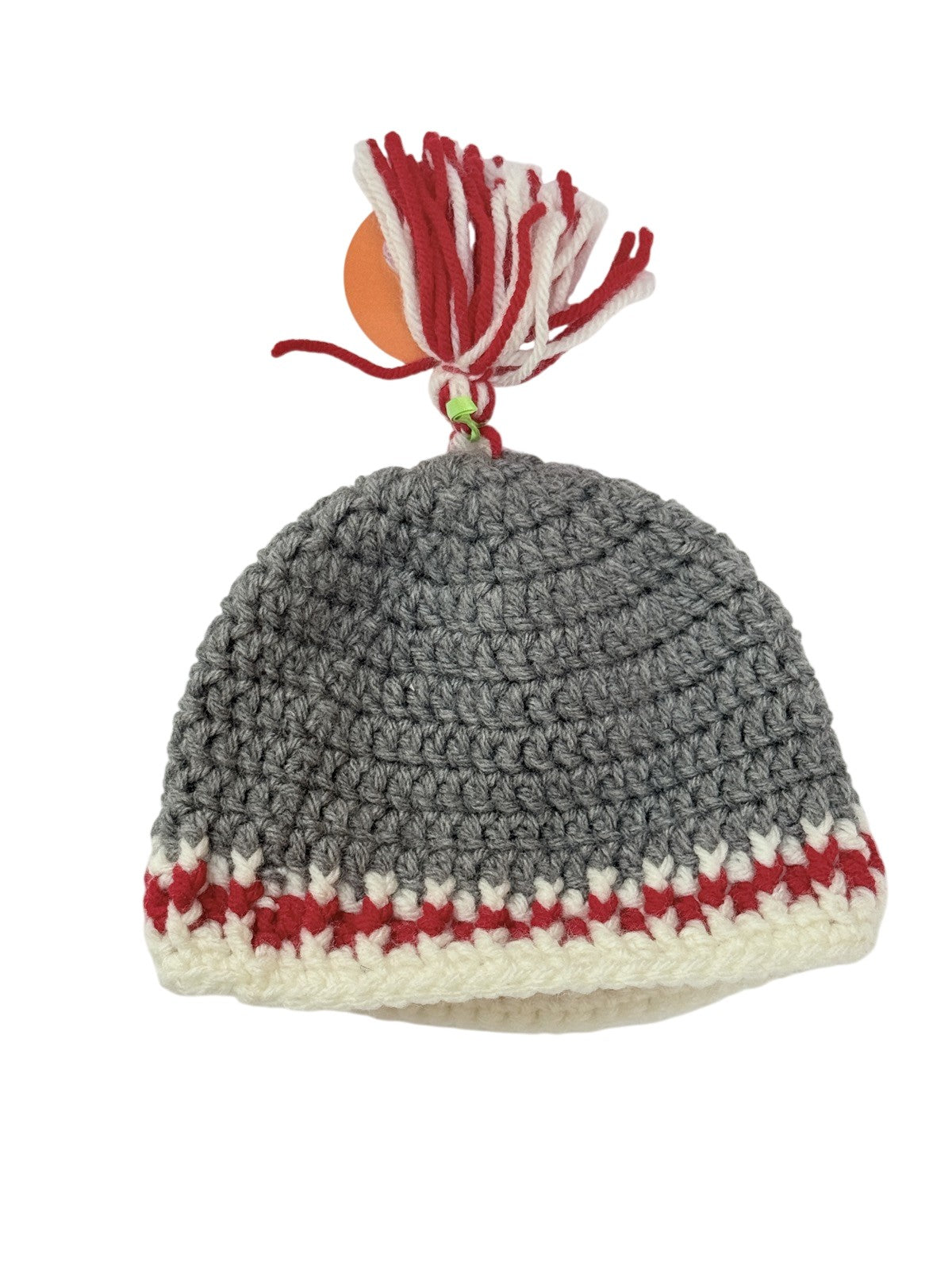 Gray Crochet Baby Beanie Hat 6-9m