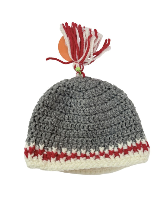 Gray Crochet Baby Beanie Hat 6-9m