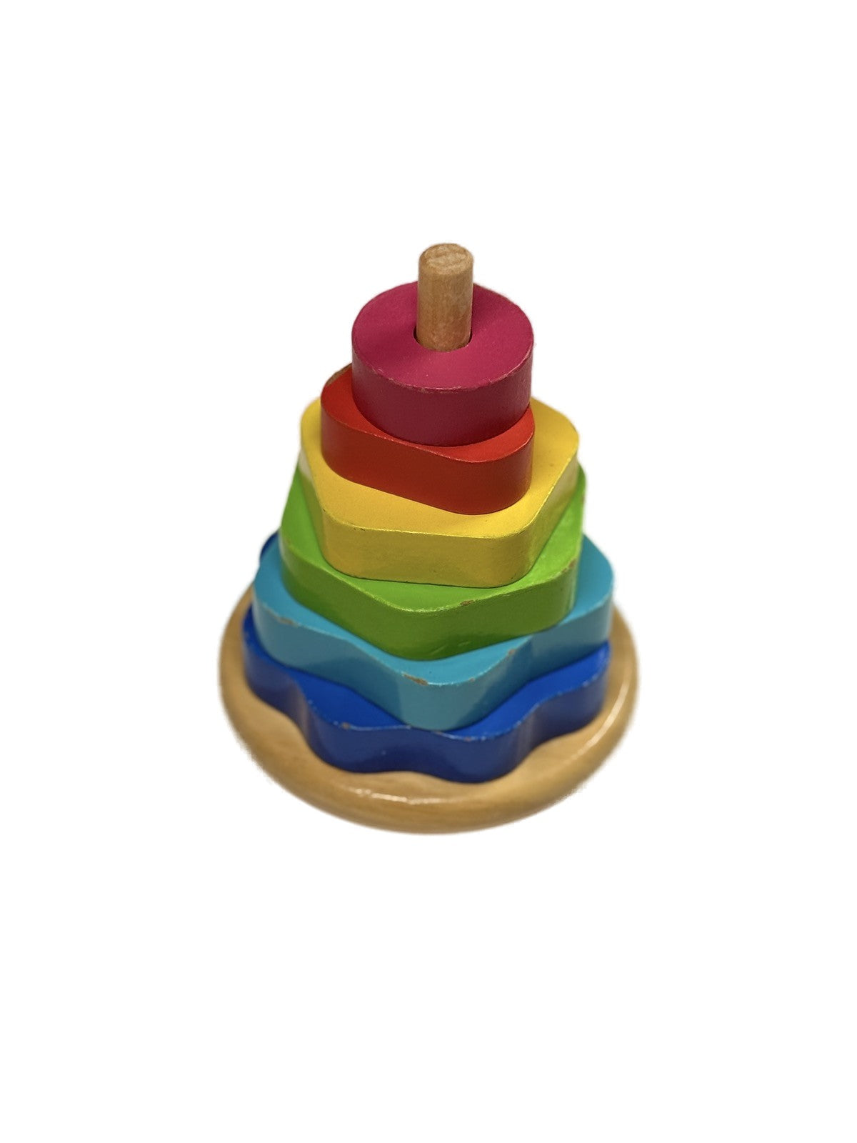 Rainbow Wooden Stacking Ring Toy