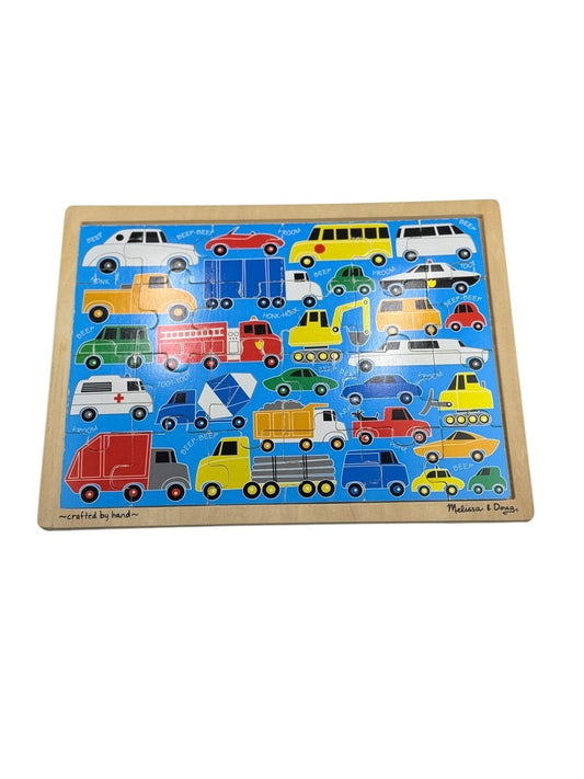 Melissa & Doug Vehicles Wooden Tray Puzzle