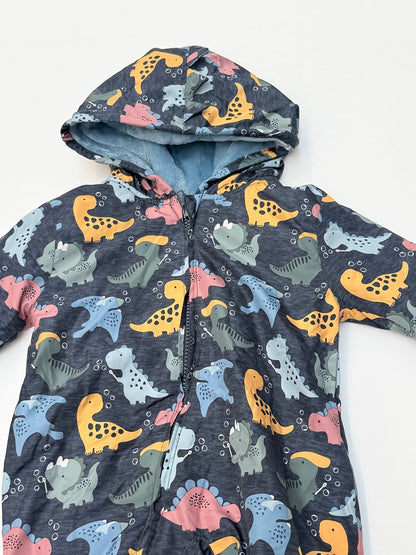 Mick Mack Dinosaur Fleece Lined Snowsuit 6/9M