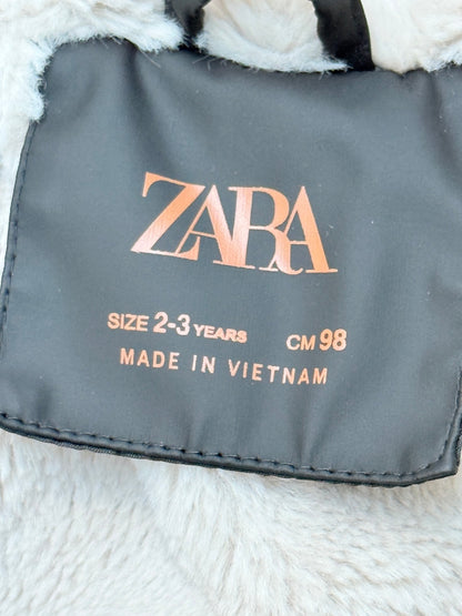 Zara Black Sherpa-Lined Rain Jacket Size 2-3Y