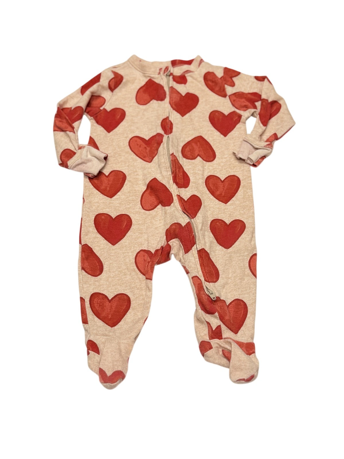 Old Navy Heart Print Footed Sleeper 3-6M
