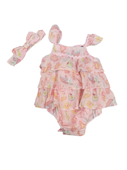 Cynthia Rowley Seashell Ruffle Romper 6-9M