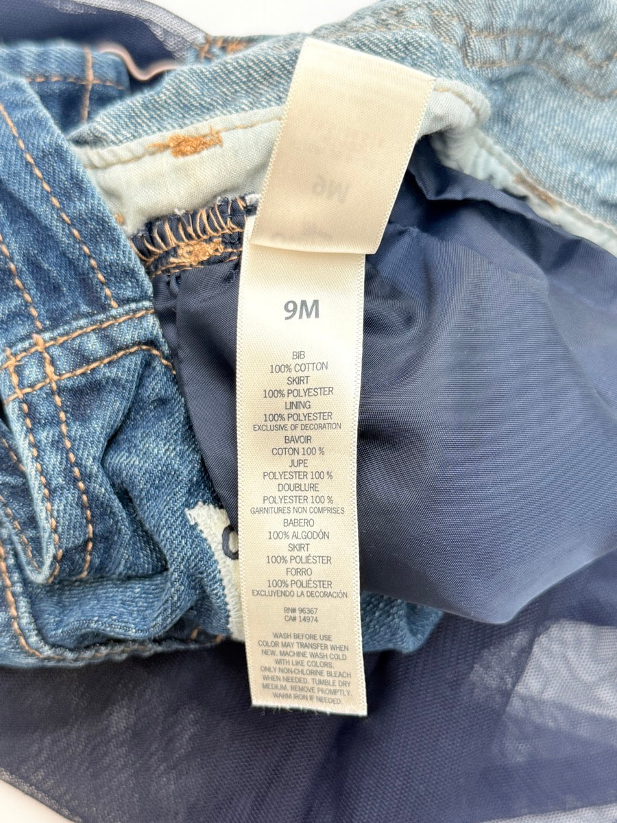 OshKosh B'gosh Denim Tulle Skirtall Dress 9M