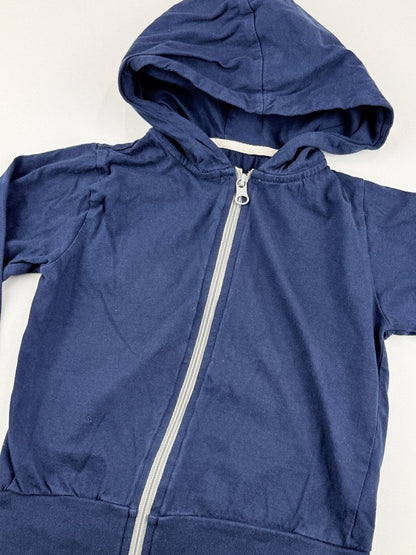 Mini Mioche Navy Zip-Up Hoodie Size 3/4