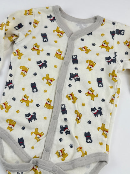 Shiba Inu Print Long Sleeve Bodysuit Size 12-18M