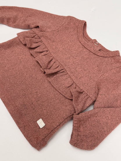 7 For All Mankind Ruffle Knit Top 0-3M