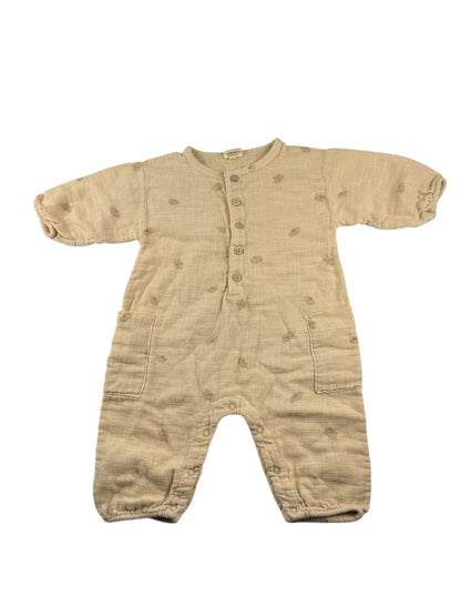 Studio Boheme Beige Leaf Print Romper