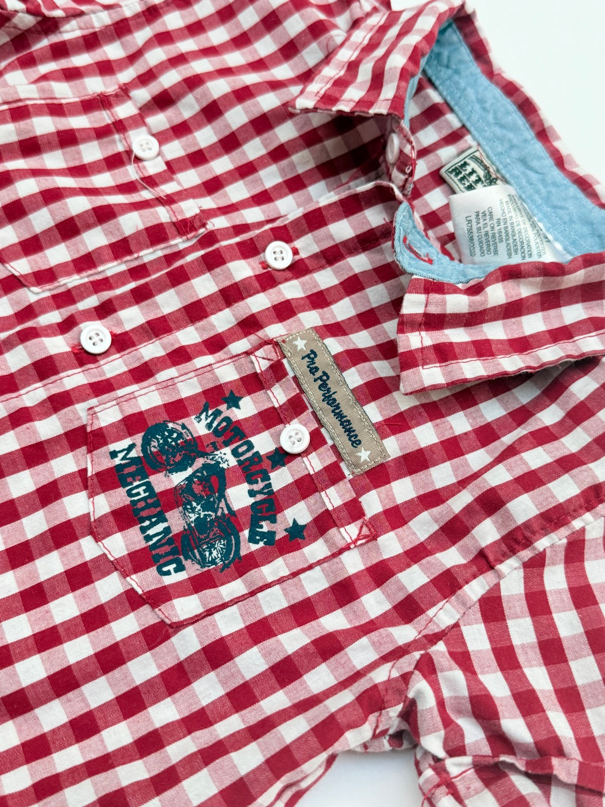 Little Rebels Red Plaid Motorcycle Shirt 3T