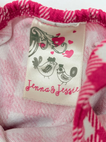 Jenna & Jessie Pink Gingham Overalls Girls 8