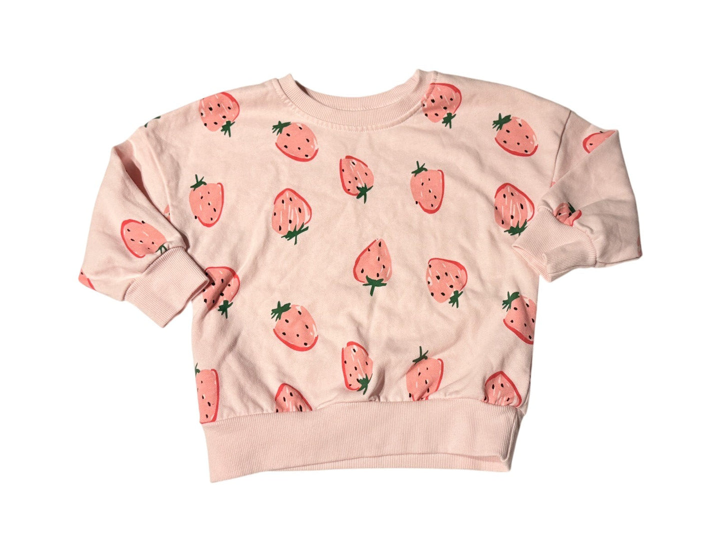 Strawberry Print Hoodie Sweatshirt 4Y