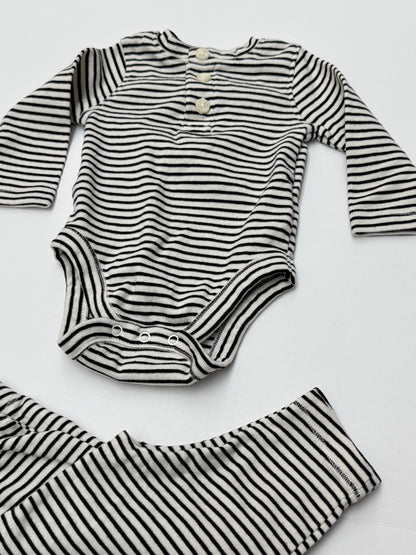Old Navy Striped Bodysuit Pants Set 0-3M