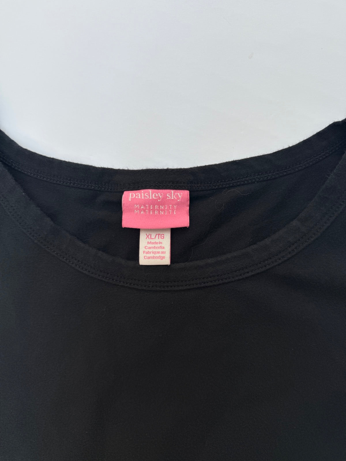 Paisley Sky Maternity Black T-Shirt Dress XL