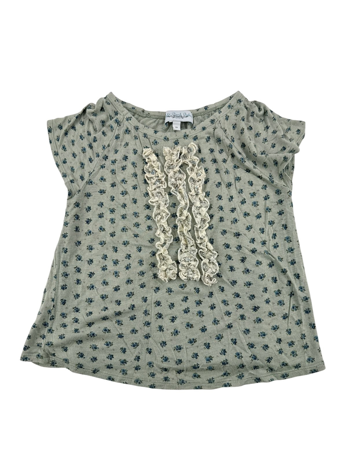 Right Bank Babies Floral Ruffle Top Size 5Y