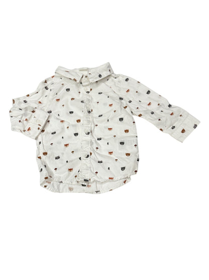H&M Woodland Animal Button-Up Shirt 6M