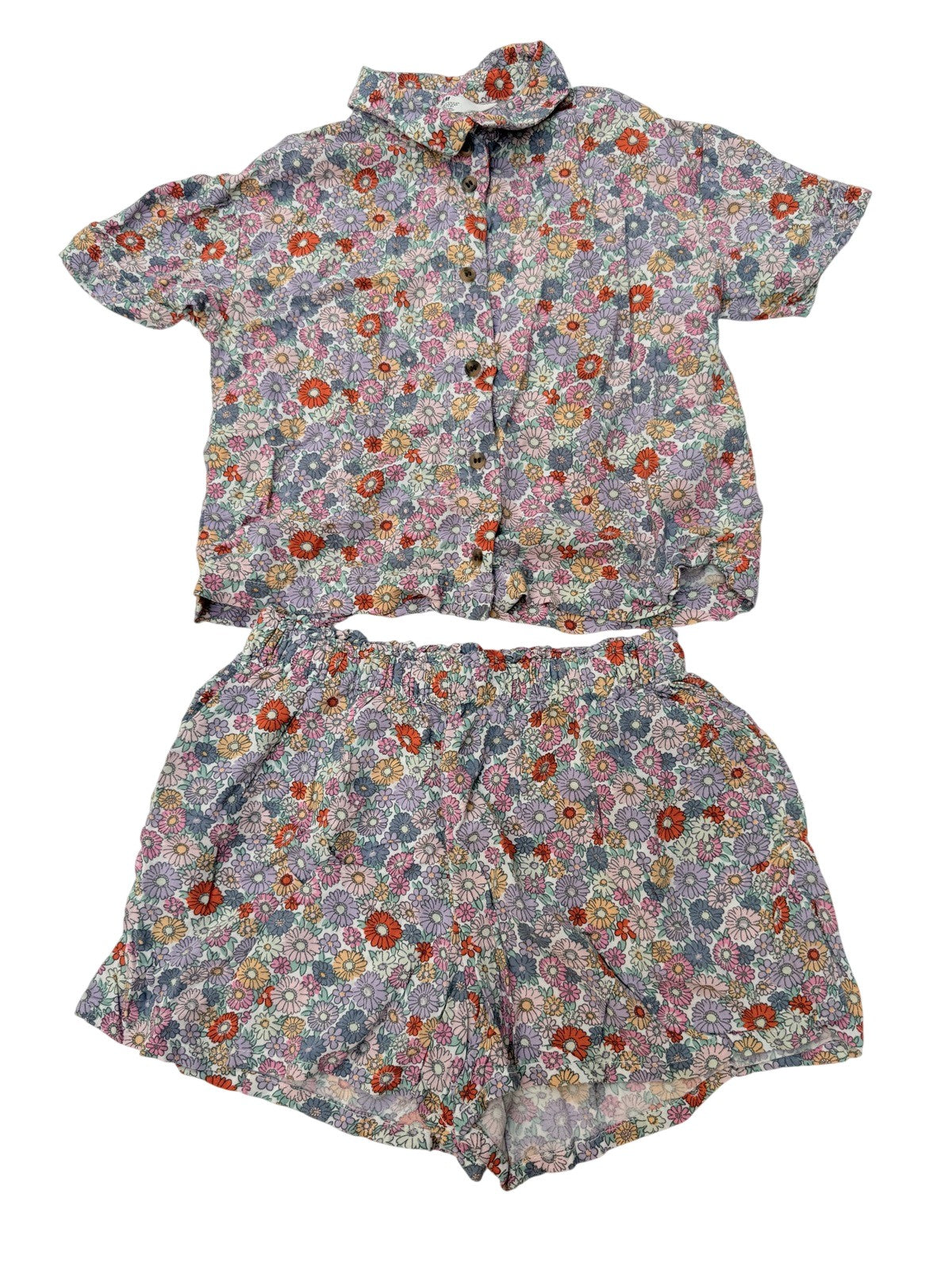 H&M Floral Print Shirt & Shorts Set Size 7-8Y
