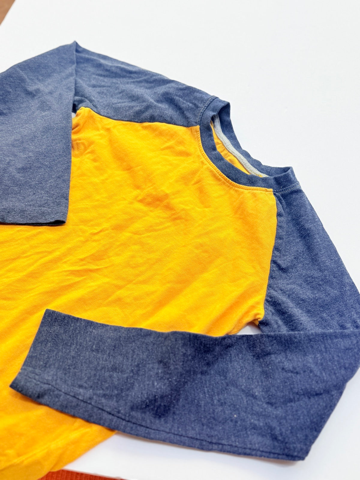 Raglan Long Sleeve Yellow Navy Shirt