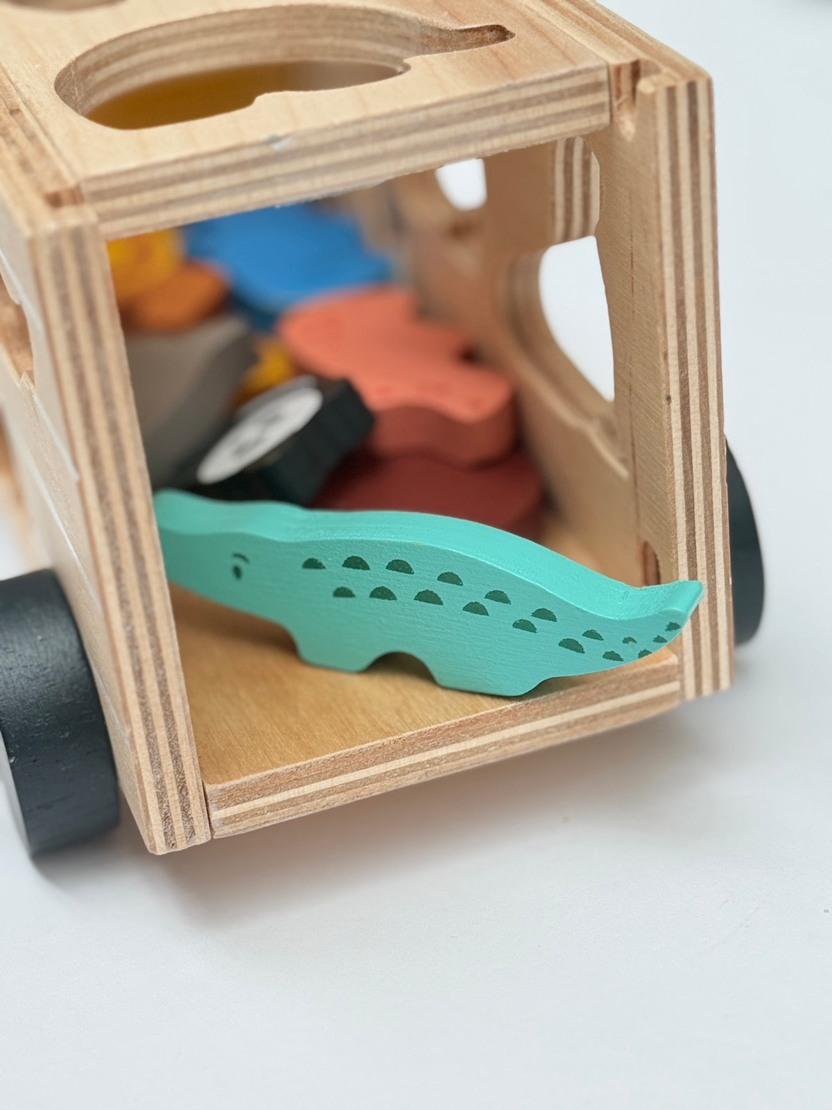 Mentori Wooden Animal Shape Sorter Truck Toy