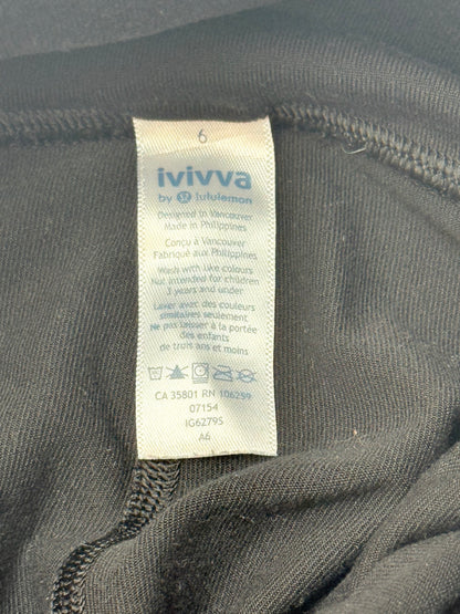 Ivivva by Lululemon Black Crop Leggings Size 6