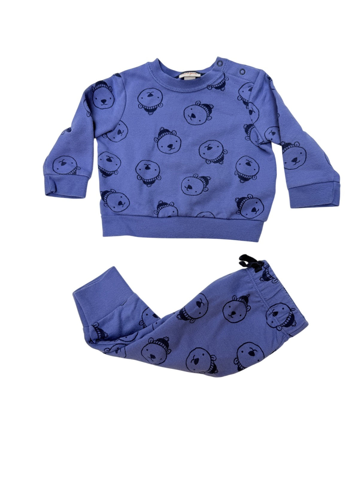 Cat & Jack Bear Print Sweatsuit Set 3-6M