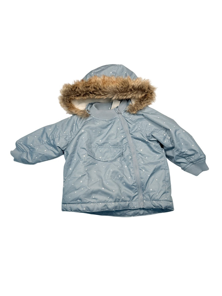 H&M Faux Fur Hood Winter Jacket 6-9M
