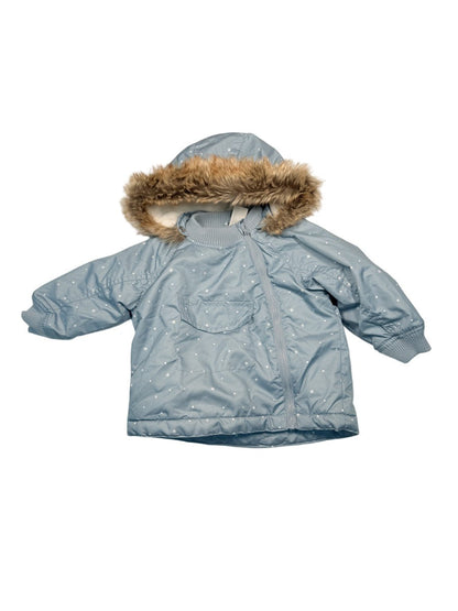 H&M Faux Fur Hood Winter Jacket 6-9M