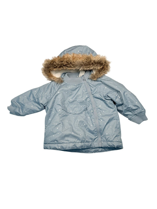 H&M Faux Fur Hood Winter Jacket 6-9M