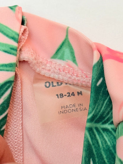 Old Navy Flamingo Rash Guard Swimsuit 18-24M
