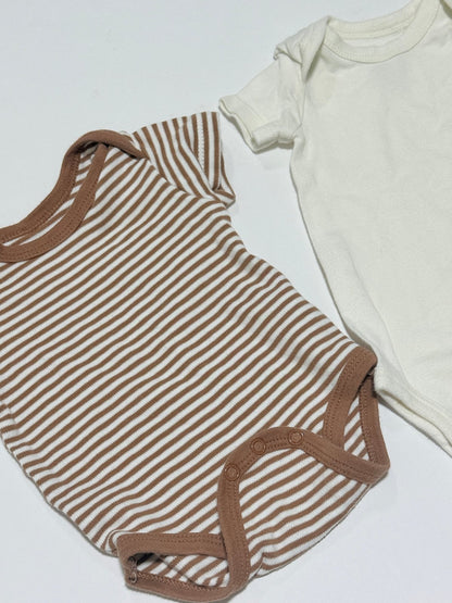 Striped & Cream Bodysuit 2-Pack 3M