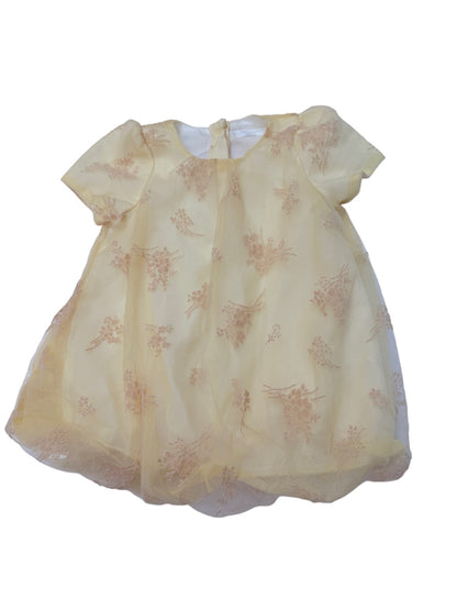 Leigh Tucker Willow Yellow Floral Mesh Dress 9-12M